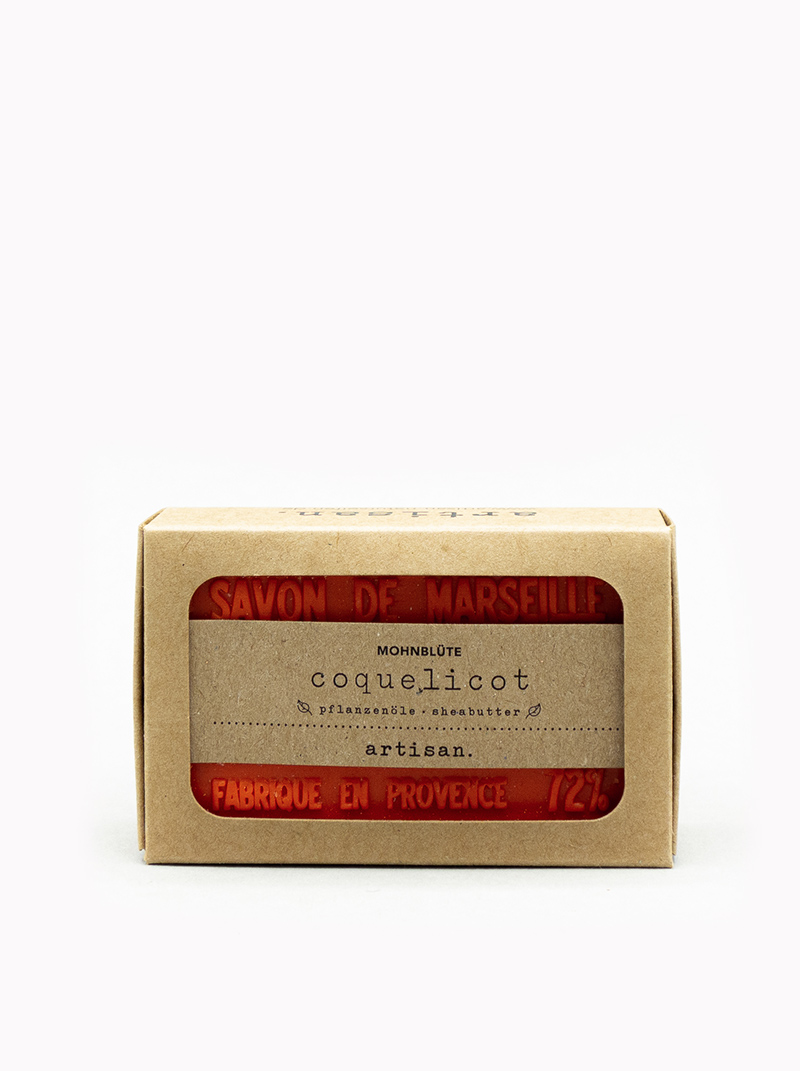 Naturseife Mohnblüte, feste Hand - und Duschseife, Savon de Marseille von artisan. – Bild 3