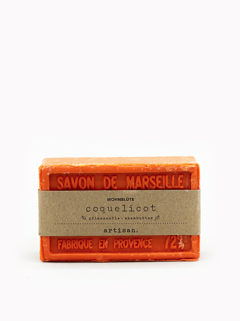 Naturseife Mohnblüte, feste Hand - und Duschseife, Savon de Marseille von artisan.