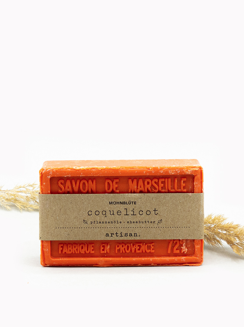 Naturseife Mohnblüte, feste Hand - und Duschseife, Savon de Marseille von artisan. – Bild 2