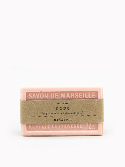 Naturseife Wildrose, feste Hand- und Duschseife, Savon de Marseille von artisan.