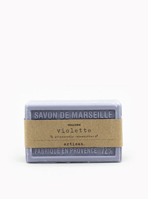 Naturseife Veilchen, feste Hand - und Duschseife, Savon de Marseille von artisan.