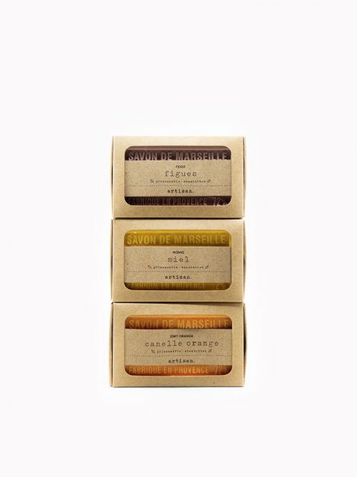 Naturseifen-Paket Mini verpackt in edlen Geschenkkartons, 3 Seifen nach Wahl, Original Savon de Marseille